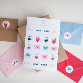 Zestaw naklejek Love letters 027 - 5