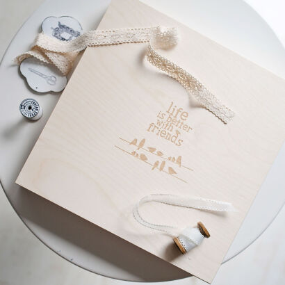 Wooden box 30x30 cm with engraving