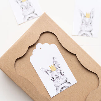 Etykietki ozdobne Funny bunny, 10 szt - 2