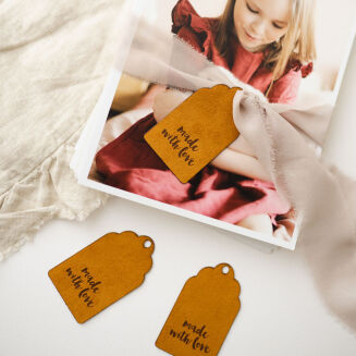 Etykietki zamszowe made with love - 2