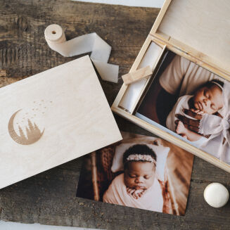 Drewniane pudełko 15x23 z przegrodą, zamykane - 4