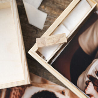 Drewniane pudełko 15x23 z przegrodą, zamykane - 3