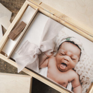 Drewniane pudełko 15x23 z przegrodą, zamykane - 2