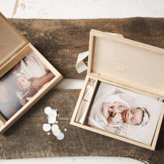 Drewniane pudełko 15x23 z przegrodą, zamykane - 5