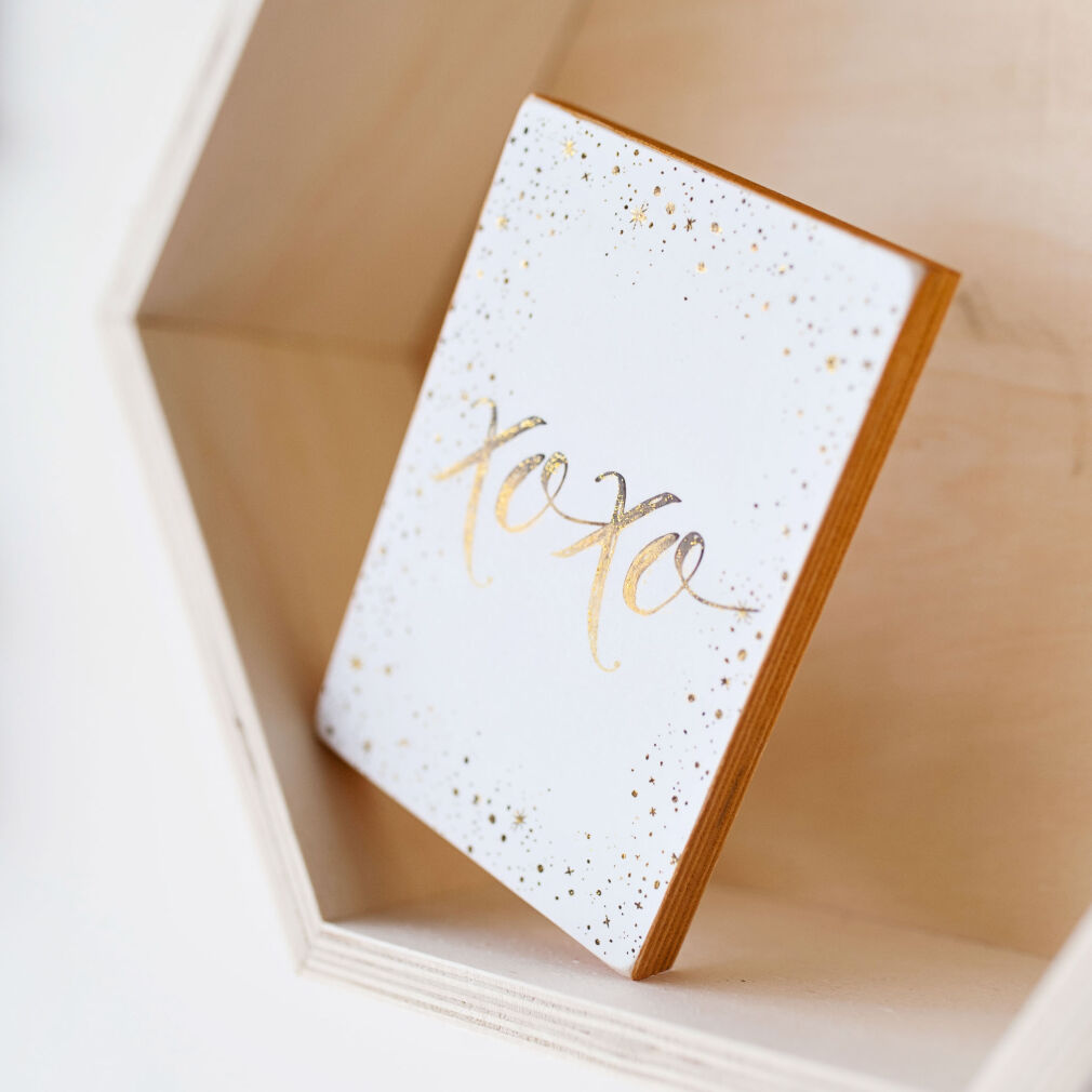 Zdjęcie na drewnie 15x21 ze złotym brzegiem