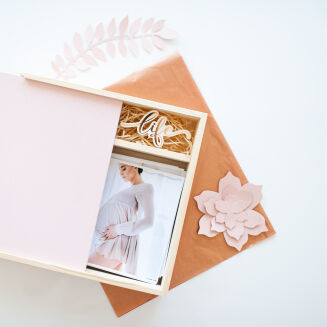 Drewniane pudełko różowe 15x23 kwadratowe - 3