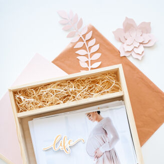 Drewniane pudełko różowe 15x23 kwadratowe - 4