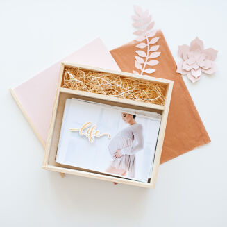 Drewniane pudełko różowe 15x23 kwadratowe - 5