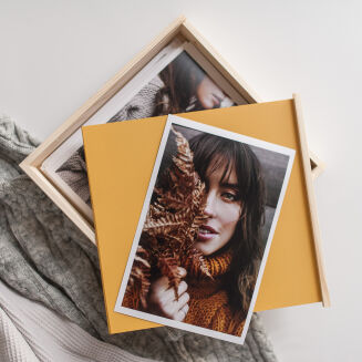 Drewniane musztardowe pudełko 15x23 kwadratowe - 2