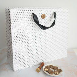 Large polka dot bag with wax seal