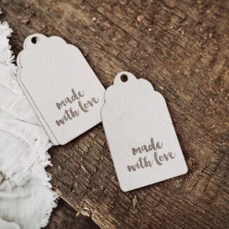 Etykietki zamszowe made with love - 3
