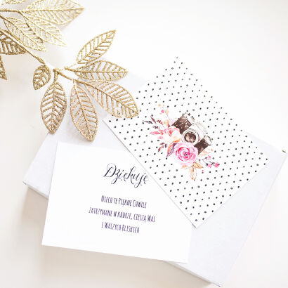 Thank you card - Dots and Flowers