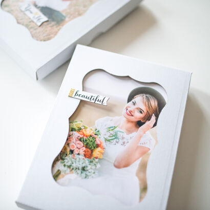 Photo box with window 15x23 white