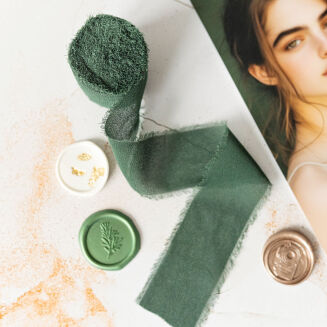 Shredded green ribbon - 5